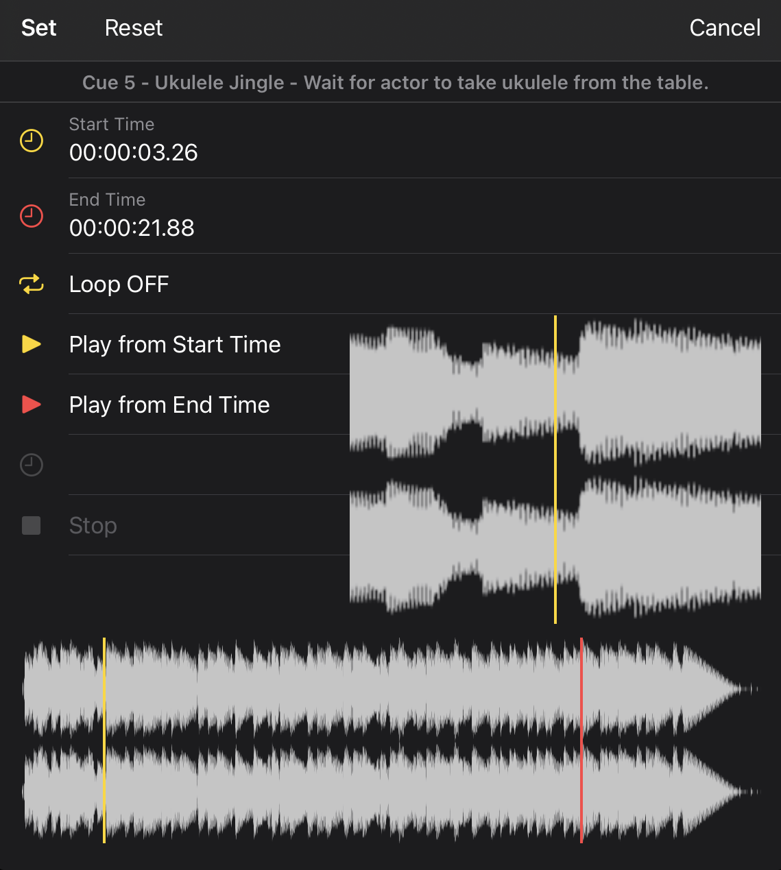 Audio timeline editor