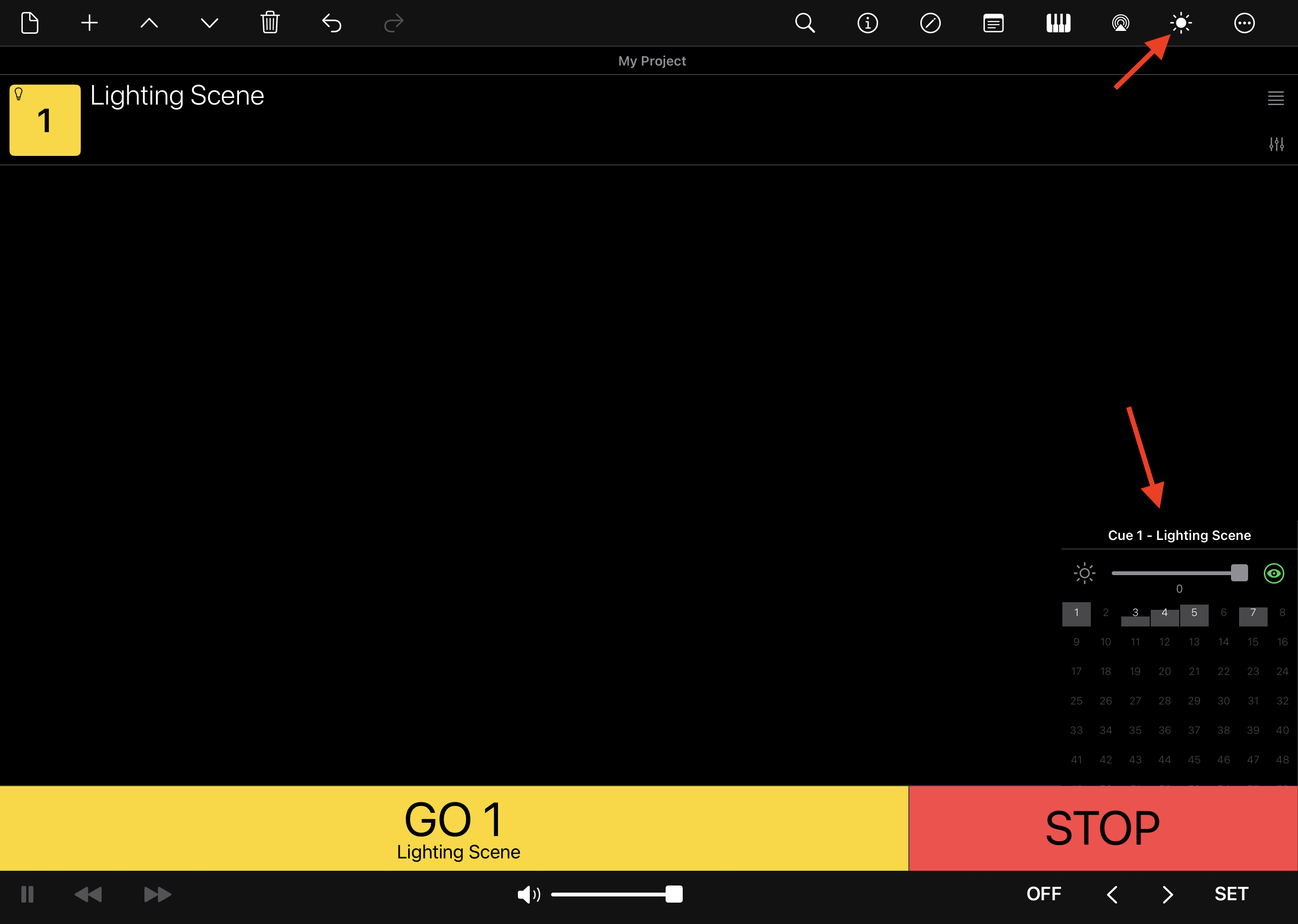 Lighting control panel