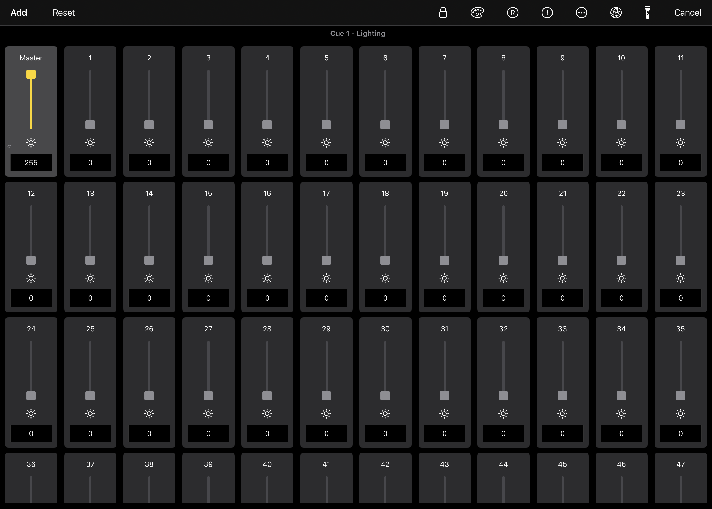 Lighting cue editor