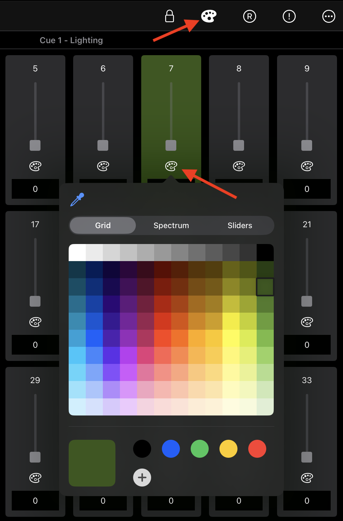 Channel background colors