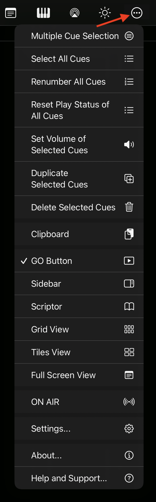 Tools menu