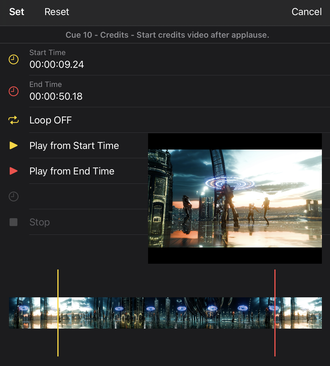 Video timeline editor